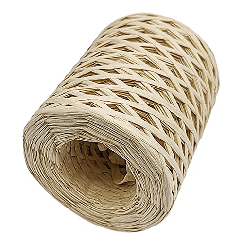 SANWOOD 200 m/Rolle, 1 Rolle, Bast-Papierband, Schnur, Verpackungspapierschnur für DIY Handwerk Geschenkbox Verpackung (Beige) von SANWOOD