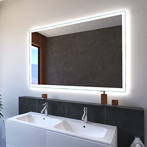 SARAR Wandspiegel mit LED-Beleuchtung 130x60cm Made in Germany Designo MA4110 Badspiegel Spiegel mit Beleuchtung Badezimmerspiegel nach-auf Maß von SARAR