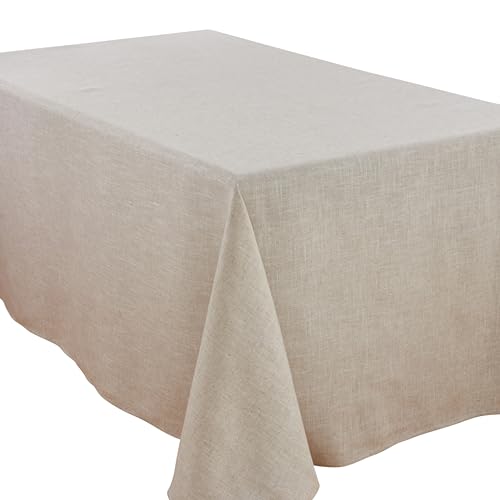 SARO LIFESTYLE Toscana Tischdecke, Poly- und Leinen-Mischgewebe, ohne Hohlsaum, Naturfarben, 228,6 x 396,2 cm von SARO LIFESTYLE