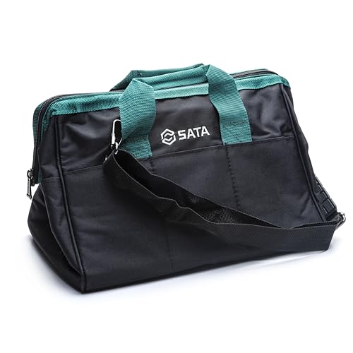SATA ST95182SC Werkzeugtasche 38x30x26 cm 16"/406,4 mm, Wasserdicht mit Reißverschluss und verstellbarem Schultergurt von SATA