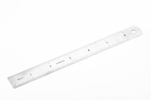 SATA ST91401 Stahllineal 15 cm, mit Präzisions Doppelseitenskala und Praktischem Aufhängeloch von SATA