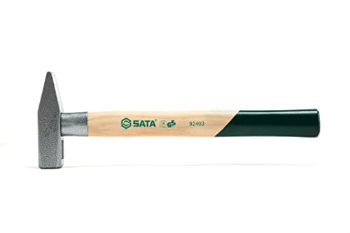 SATA ST92401SC Schlosserhammer, Vorschlaghammer, Stahlhammer und Ingenieurhammer, mit Hickory Holzstiel 200 g von SATA