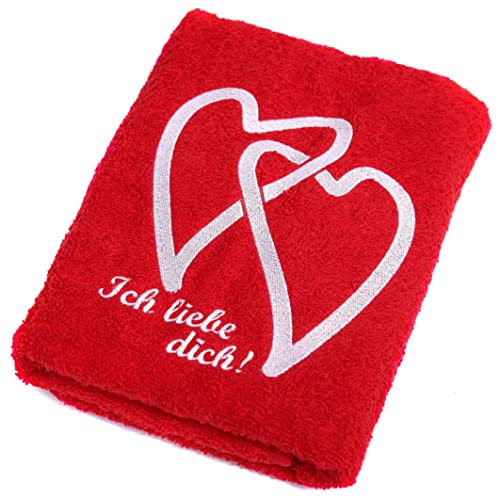 Abc Casa rotes Handtuch mit Herzen Ich Liebe Dich-romantische Geschenke zum Geburtstag, Jahrestag, Hochzeitstag, Valentinstag, Muttertag, Vatertag, für männer oder für Frauen von SATOHA