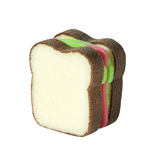 1 x niedlicher SandwichSchwamm, tiefenreinigend, verdickt, Küchenschwämme, Toastform, Geschirrspülschwämme, multifunktionale Scheuerschwämme, SandwichStil, Geschirrschrubber für die Reinigung der von SAZJ