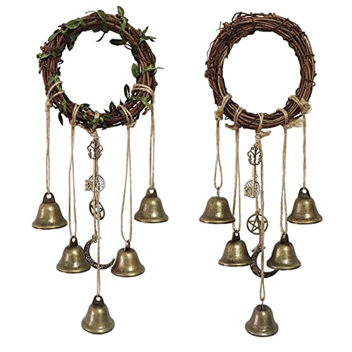 2 Stück Hexenglocke für Türknauf-Aufhänger, Hexen-Windspiel, Türgriff-Kranz für G Boho hängende Glocke von SAZJ