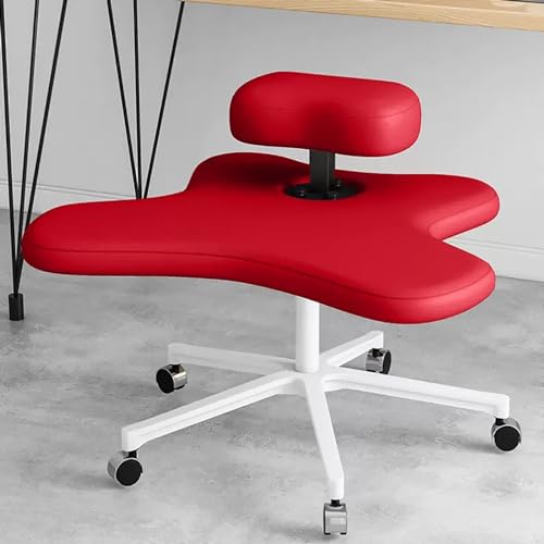 SBCWH Kniestuhl, Kniestuhl mit Gekreuzten Beinen, Meditationsstuhl für Büro oder Zuhause, Ergonomischer Sitz zur Haltungskorrektur, höhenverstellbarer Hocker (Color : Red) von SBCWH