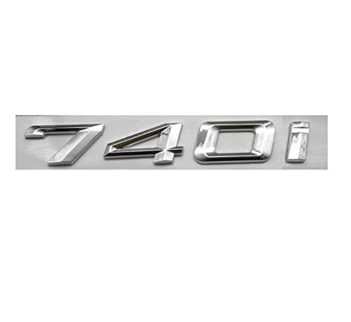 SBOJI Chrom-glänzendes silbernes ABS-Nummern-Buchstaben-Wörter-Kofferraum-Abzeichen-Emblem-Buchstaben-Aufkleber-Aufkleber, kompatibel mit BMW 7er-Serie 740i Auto-Logo von SBOJI