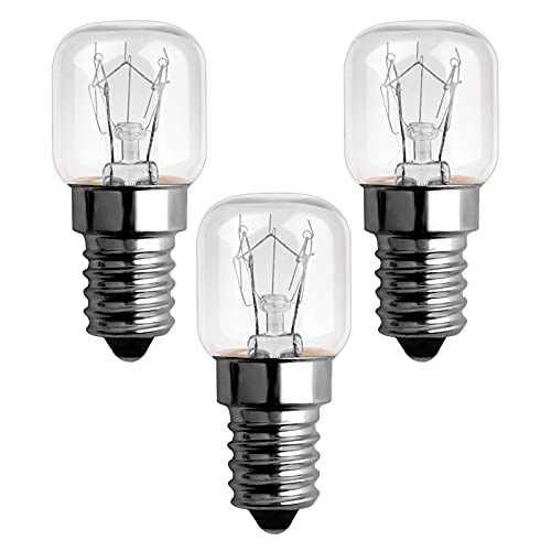 Backofenlampe E14 300 Grad Hitzebeständig, T22 E14 Dimmbar, 2700K Warmweiß, E14 Ofenlampe für Himalaya-Salzlampe, Mikrowelle, Kühlschrank und Backofen, 3 Stück von SCNNC