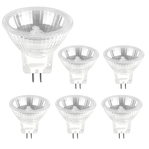 Halogen 12V 10W GU4 Leuchtmittel Dimmbar, Reflektor Strahler MR11, 150LM Warmweiß 2700K, Halogen Reflektor GU4 MR11 für Landschaftsbeleuchtung, Einbauleuchten, Schrankbeleuchtung, 6 Stück von SCNNC