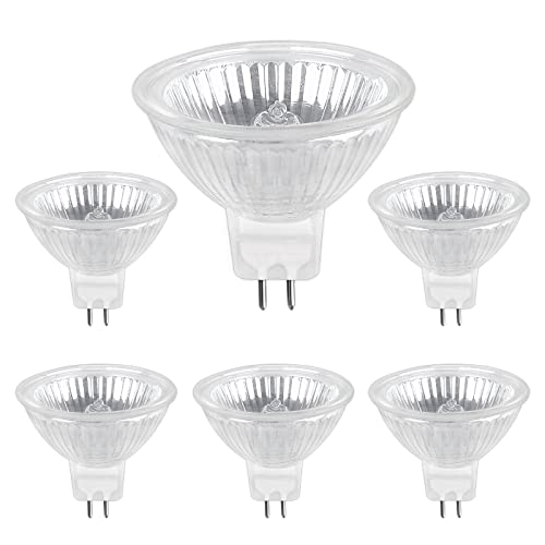 Halogen Leuchtmittel MR16 GU5.3 12V Halogen Reflecktor 50W Dimmbar, 680LM Warmweiß 2700K, GU5.3 MR16 Halogenstrahler für Schienenbeleuchtung, Einbaubeleuchtung, Landschaftsbeleuchtung, 6 Stück von SCNNC