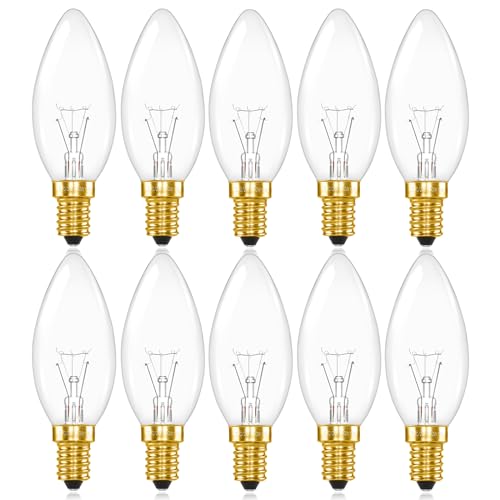 SCNNC C35 Kerzenlampen E14 230 V, 400LM Warmweiß Kerzeform Dimmbar, Kerzenbirnen E14 Klar für Kristall Licht, Wandlampe, Leuchter, Schreibtischlampe, 10 Stück von SCNNC