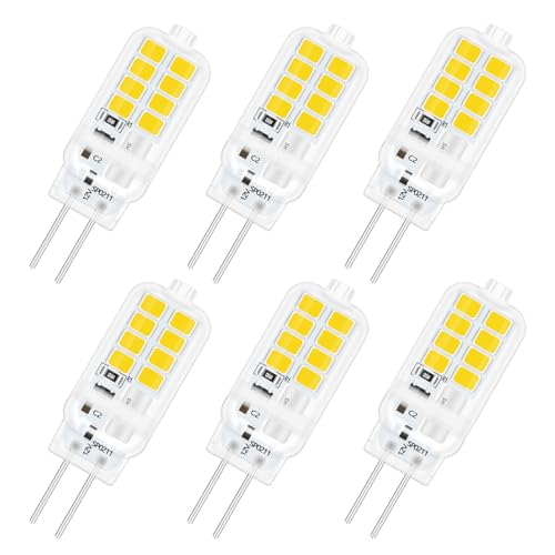 SCNNC Stiftsockelampe G4 LED 12V 3W, Nicht Dimmbar, 16 SMD 300LM Neutralweiß 4000K, Ersetzt 25W Halogenlampen, Leuchtmittel Stiftsockell LED G4 Kronleuchter, Deckenleuchten, 6 Stück von SCNNC