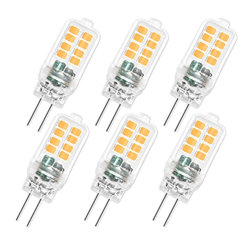 SCNNC Stiftsockelampe G4 LED 12V 3W, Nicht Dimmbar, 16 SMD 300LM Warmweiß 3000K, Ersetzt 25W Halogenlampen, Leuchtmittel Stiftsockell LED G4 für Kronleuchter, Deckenleuchten, 6 Stück von SCNNC