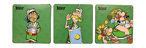 SD Toys Legionär-Untersetzer Asterix, Kork, Mehrfarbig, 3 x 9 x 9 cm, 6 Stück, Bunt, One Size von SD TOYS
