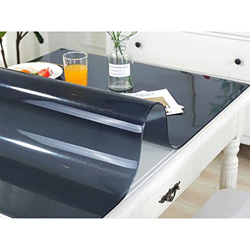 PVC-tischschutz,Transparent Schwarz Grundschüler Schreibtisch Tischfolie Schutzfolie Folie Wasserdicht Lernen Tischset Schreiben Tischdecke (Dicke:2mm,Größe:75x125cm/29.5x49.2in) von SDAFDPro