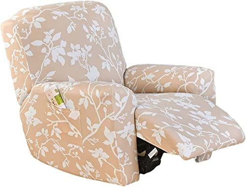 SDNAM Sesselschoner für Relaxsessel 4-Teilig Alleine Waschen mit Seitentasche,Sessel Bezug Separat Gereinigt Stretch Husse Relaxsessel Sesselbezug (Color : #39) von SDNAM