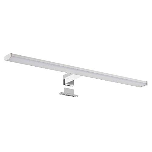 SEBSON® LED Spiegelleuchte 60cm, Bad IP44, Aufbauleuchte + Klemmleuchte, neutralweiß 4000K, 600x108x44mm, 12W, 900lm, Aluminium, Schminklicht von SEBSON