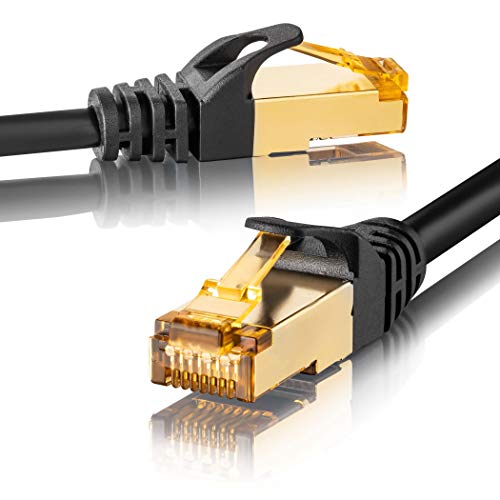 SEBSON Ethernet LAN Kabel 1m - CAT 7 Netzwerkkabel 10 Gbit/s, S-FTP Patchkabel RJ45 - Router, PC, TV, NAS, Spielekonsolen von SEBSON