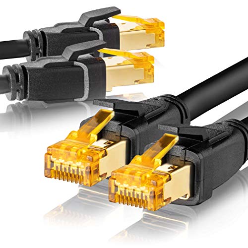 SEBSON Ethernet LAN Kabel 2m - 2er Set - CAT 8 Netzwerkkabel 40 Gbit/s, S-FTP Patchkabel RJ45 Stecker für Router, PC, TV, NAS, Spielekonsolen von SEBSON