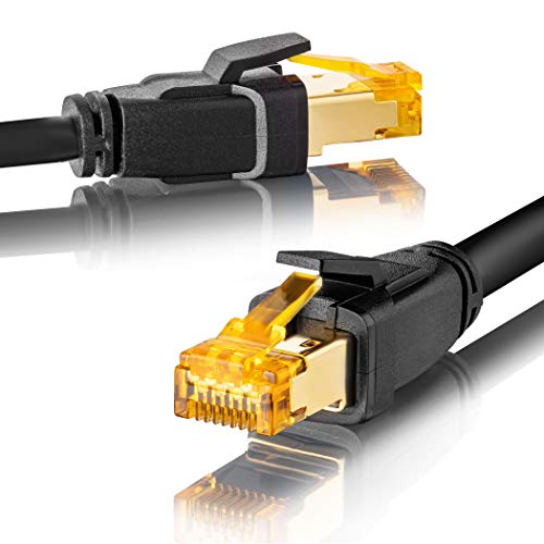 SEBSON Ethernet LAN Kabel 5m - CAT 8 Netzwerkkabel 40 Gbit/s, S-FTP Patchkabel RJ45 Stecker für Router, PC, TV, NAS, Spielekonsolen von SEBSON