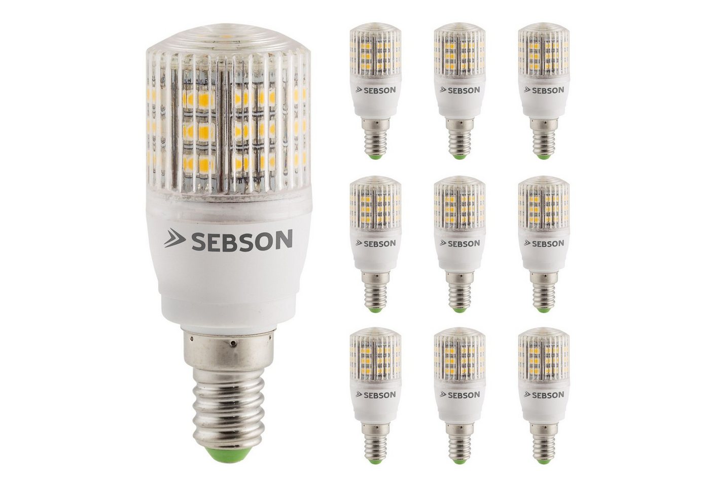 SEBSON LED-Leuchtmittel 10er Pack E14 LED 3W Lampe  240lm warmweiß - Leuchtmittel 280° von SEBSON