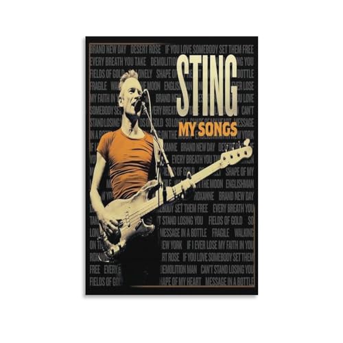 My Songs – Sting Leinwand-Poster, dekoratives Gemälde, Wandkunst, Bild, Druck, moderne Dekoration, 30 x 45 cm von SECOLI