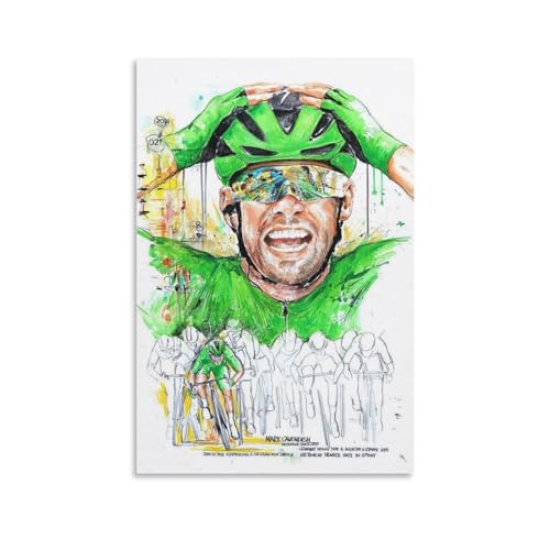 SECOLI Leinwandposter Mark Cavendish Radfahrer, hochauflösender Druck für Zuhause, Büro, Wandkunst, 40 x 60 cm, ungerahmter Stil von SECOLI