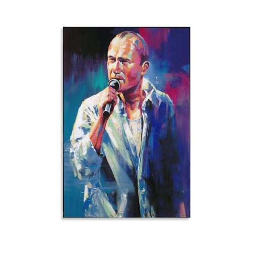 SECOLI Phil Collins Kunstgemälde, Leinwand, Poster, dekoratives Gemälde, Wandkunst, Bild, Druck, moderne Dekoration, 50 x 75 cm von SECOLI