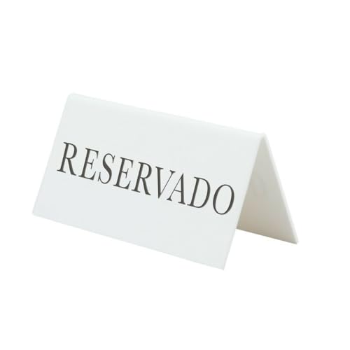 SECURIT Reserviert Tischaufsteller, Spanien (5.er Set) Weißes Acryl mit schwarzer Schrift, Textil, 5 x 16 x 12,5 cm, 5 von SECURIT