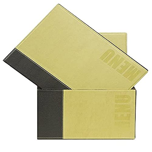 SECURIT Trendy Lederoptik A4 Menukarte (x20) Plus Box, inkl. 1 dopplete Einlage für Menüs (für 4Seiten A5), Grün, Kunstleder von SECURIT