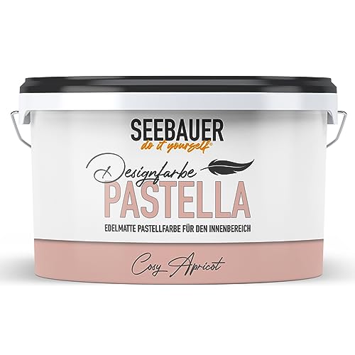 SEEBAUER diy® Design-Pastellfarbe PASTELLA (Cosy Apricot 2,5 Liter) Edelmattes Rosa, Wandfarbe für Innen von SEEBAUER diy