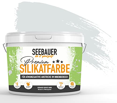 SEEBAUER diy® Silikatfarbe Blau für Innen (No. 841 Luxury Passion 2,5 Liter) Mineralfarbe Blautöne hohe Deckkraft von SEEBAUER diy