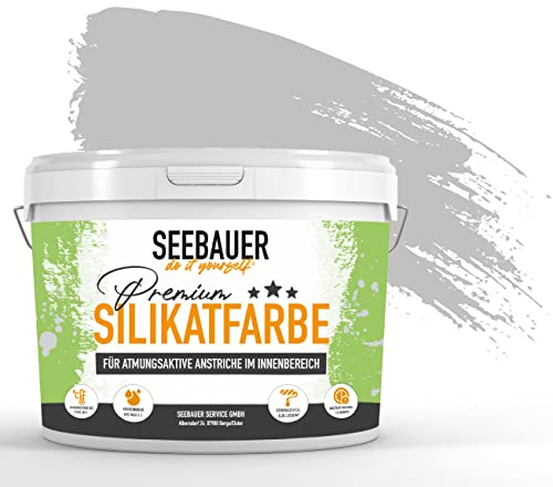 SEEBAUER diy® Silikatfarbe Grau für Innen (No. 229 Fossil Sense 12,5 Liter) Mineralfarbe Grautöne hohe Deckkraft von SEEBAUER diy