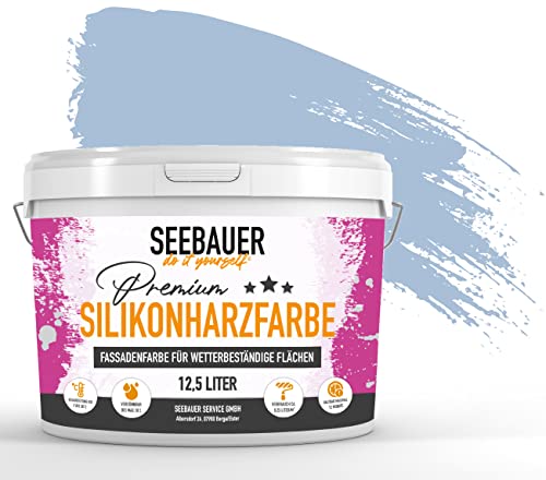 SEEBAUER diy® Silikonharzfarbe Blau Fassadenfarbe (No. 845 Pale Heaven 300 ml) Selbstreinigend mit Lotuseffekt von SEEBAUER diy