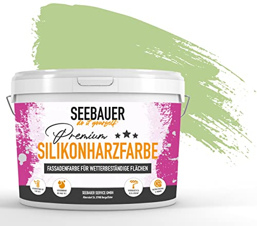 SEEBAUER diy® Silikonharzfarbe Grün Fassadenfarbe (No. 735 Spring Feeling 300 ml) Selbstreinigend mit Lotuseffekt von SEEBAUER diy