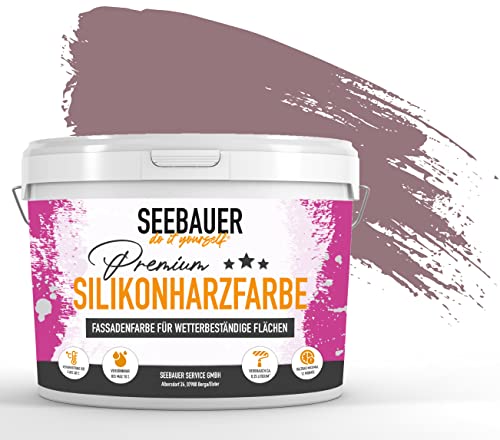 SEEBAUER diy® Silikonharzfarbe Lila Fassadenfarbe (No. 955 Plum Cake 2,5 Liter) Selbstreinigend mit Lotuseffekt von SEEBAUER diy