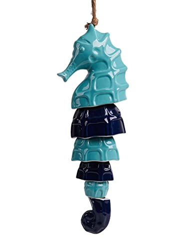 SEINHIJO Keramik Windspiel Seepferdchen Arts Geschenk Modern Dekor Skulptur Ozean Figuren Wohnzimmer Kunst Ornament 35cm von SEINHIJO