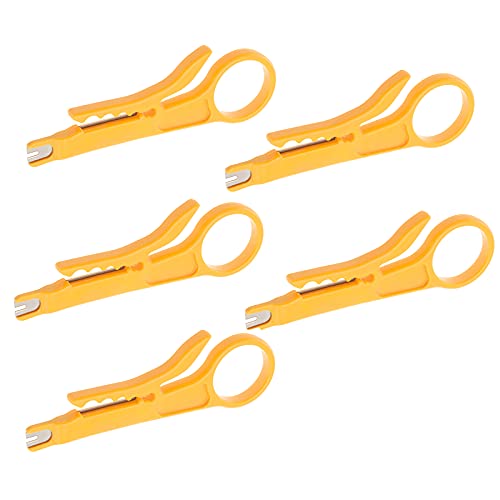5 x gelbe Abisolierzange, IDC-Einführwerkzeug, UTP-Kabelschneider, Abisolierwerkzeug von SEIWEI