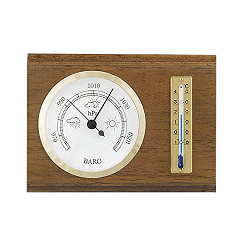 SELVA Barometer, Thermometer, mechanisch, analog, 155 x 115 mm, rechteckig, made in Germany, Farbe:Eiche rustikal von SELVA