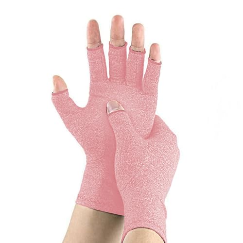 Arthritis Handschuhe,Kompressionshandschuhe,Arthrose Handschuhe,Fingerlose Handschuhe,Compression Handschuhe,Anti-Arthritis Handschuhe,für Rheumatoide & Osteoarthritis Schmerzlinderung,M,Rosa von SEMINISMAR