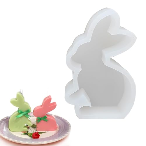 Ostern Kaninchen Silikonformen Gießformen,Osterhase Silikonform,3D Kaninchen Gießform Ostern,Silikonform Ostern,Ostern Hase Backform,3D Osterhase Silikonform kerzenhalter,Silikonformen Gießformen,1 PC von SEMINISMAR