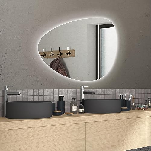 SENSEA - LED Badspiegel mit Beleuchtung 38W GOTA- Spiegelleuchte B.80 x H.55 cm - 4000K - Badezimmerspiegel mit Beleuchtung von SENSEA