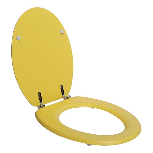 SENSEA - Toilettendeckel POP - Oval - Max 150 kg - MDF FSC - Gelb - Toilettendeckel - Klodeckel - WC Sitz - Klobrille von SENSEA