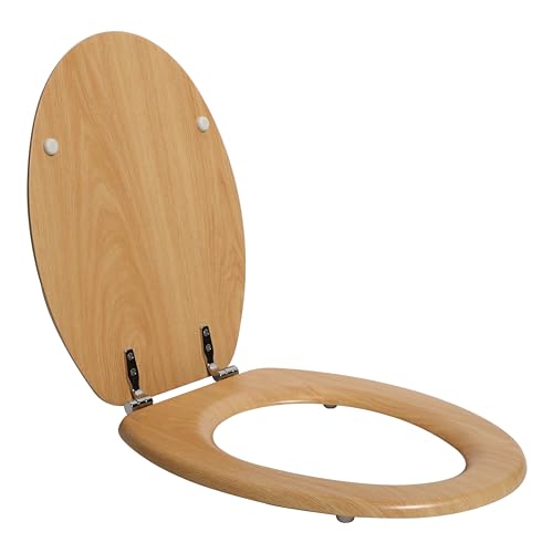 SENSEA - Toilettendeckel POP - Oval - Max 150 kg - MDF FSC - Kiefernholz-Effekt - Toilettendeckel - Klodeckel - WC Sitz - Klobrille von SENSEA