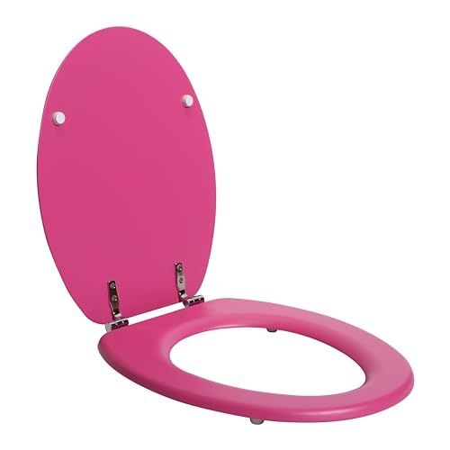 SENSEA - Toilettendeckel POP - Oval - Max 150 kg - MDF FSC - Rosa - Toilettendeckel - Klodeckel - WC Sitz - Klobrille von SENSEA