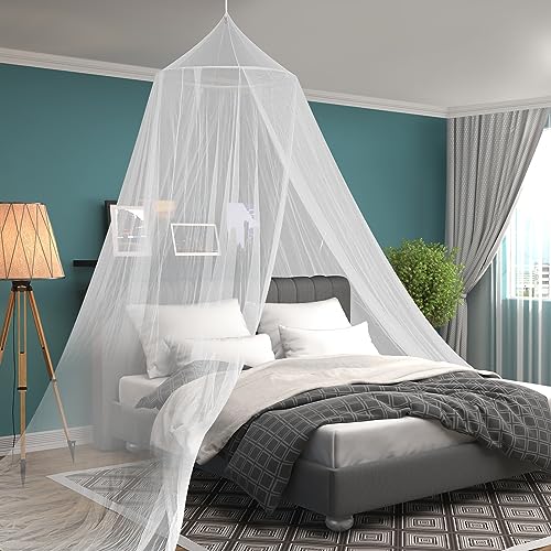 SESAMIS Moskitonetz Doppelbett (65 * 250 * 1250) - Verbessern Sie Ihr Schlafgefühl mit einem Moskitonetz Baldachin für Queen-Size Betten, Kinderbett und Erwachsenenbetten. (Weiß) von SESAMIS