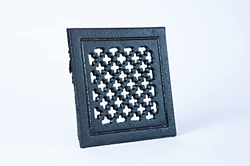 Euro Sezam - Gusseisen-Lüftungsgitter - Hitzebeständige Farbe - Farbe Schwarz 15.70x2.30x15.70cm von SEZAM