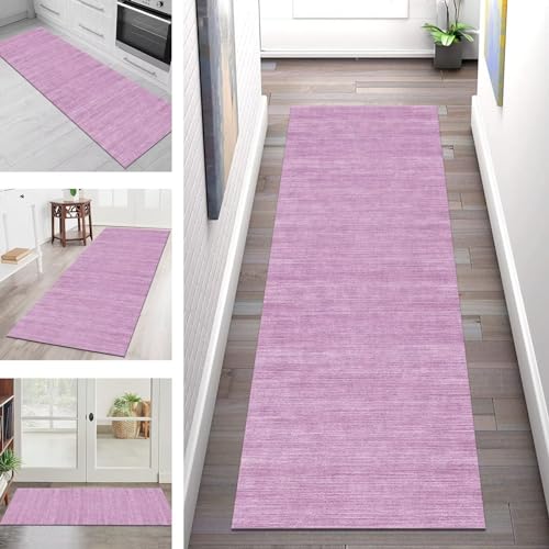 Teppich Läufer Flur Küche rutschfest waschbar Teppichläufer Lang 90X500CM Rosa Küchenläufer Flurteppich Meterware Korridor Tepiche Esszimmer Schlafzimmer Wohnzimmer Schmutzfangmatte Breit 40-120cm von SGLGSTORE