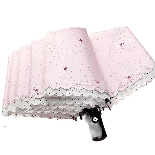 SHENGMIAOHE Winddichter Regenschirm Sonnenschirm Sonnenschirm Kleiner Frisch Verdickter Schwarzer Kleber Einfacher Regenschirm/Pink von SHENGMIAOHE