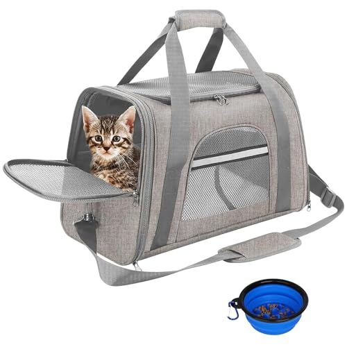 SHJOEE Transporttasche für Hund Katze Faltbar Hundetransportbox Katzentransportbox Atmungsaktiv Hundetasche Hundebox Outdoor Kleintiertasche Oxford Reisetasche Haustiertransportbox für Auto,Zug,Reisen von SHJOEE